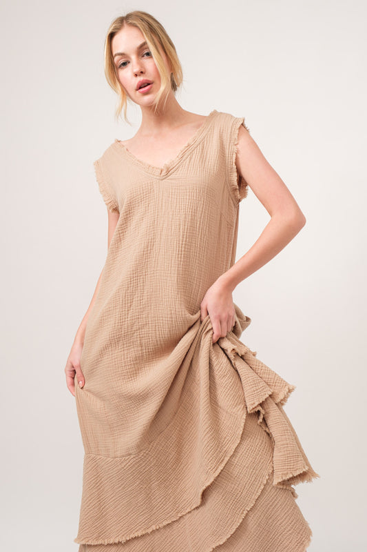 Classy Gauze Dress with pockets